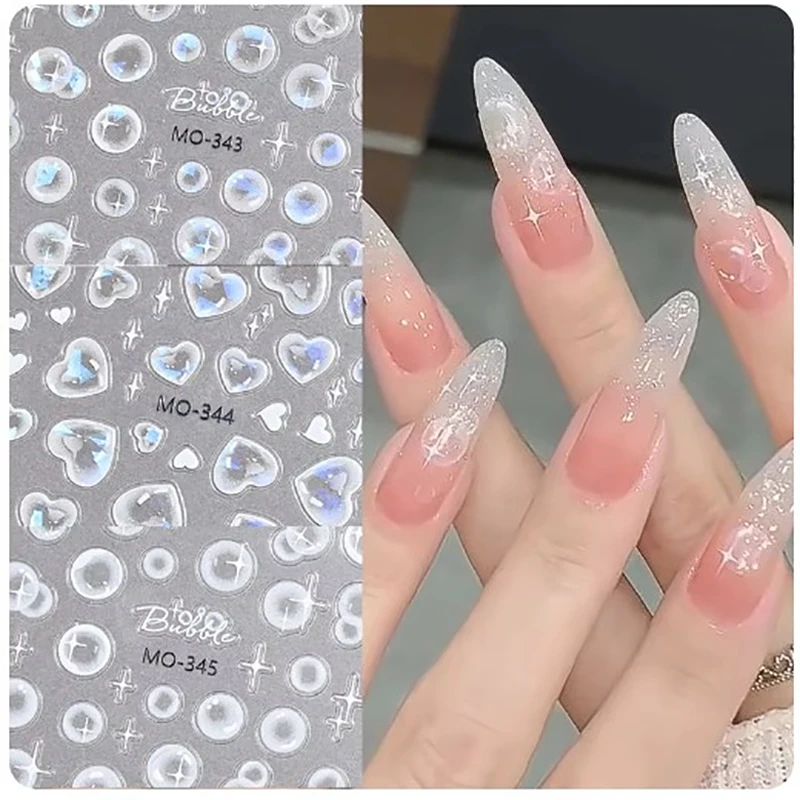 

3D Transparent Bubble Nail Art Stickers Nail Decals Self-Adhesive Water Bubble Manicure Slider DIY Nail Decoration Salon Gift