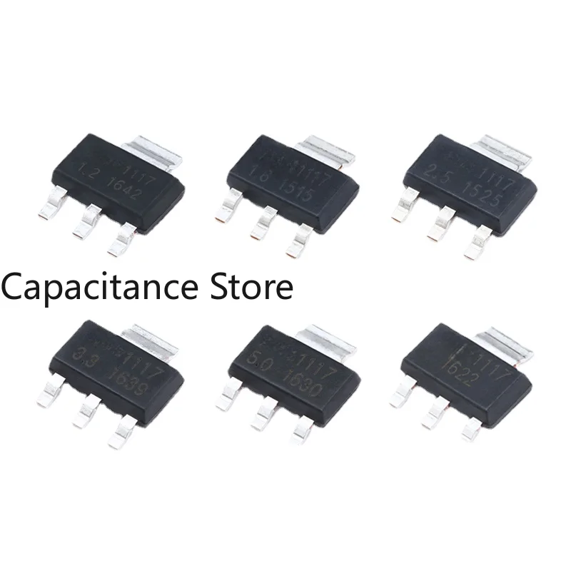 10PCS AMS 1117-1.2 1.8 2.5 3.3 5.0V Adjsot-223 Regulated Power Supply Chip Buck IC