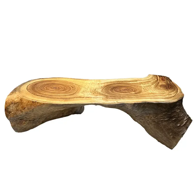 Root carving coffee table, tea table solid wood stump dining table special-shaped hotel lobby ornament