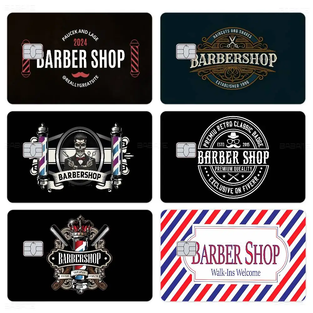 Pegatina de Anime para Tarjetas de Crédito/Débito de Barber Shop Young, Película Protectora Frontal para Tarjetas con Chip Pequeño, Grande o Sin Chip