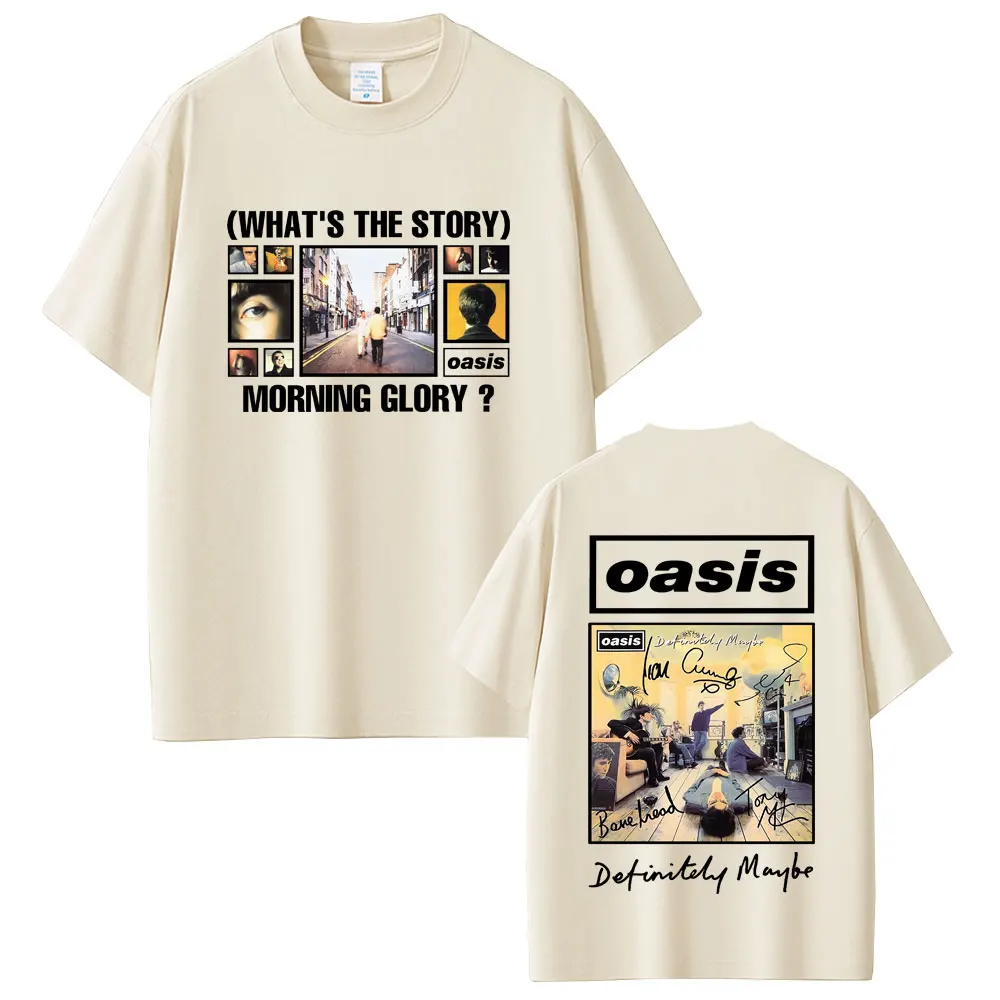 

Британская рок-группа O-Oasis Definitely Maybe Футболки Мужская женская одежда Хлопковые повседневные винтажные футболки с короткими рукавами Уличная одежда