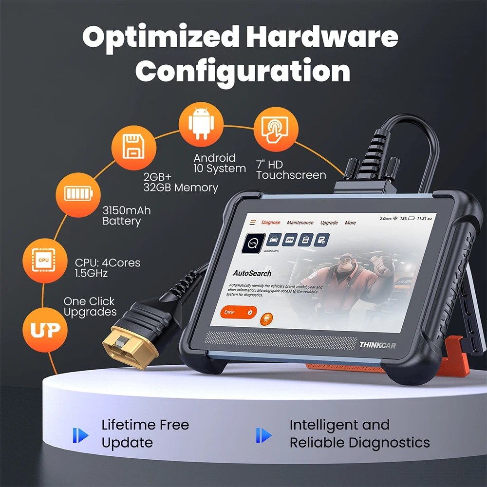 Thinkcar Thinkscan 672 Narzędzia Diagnostyczne Samochodowe Pełny System Skaner OBD2 28 Funkcji Resetowania Sterowanie Dwukierunkowe Dożywotnie Darmowe Narzędzia Skanujące
