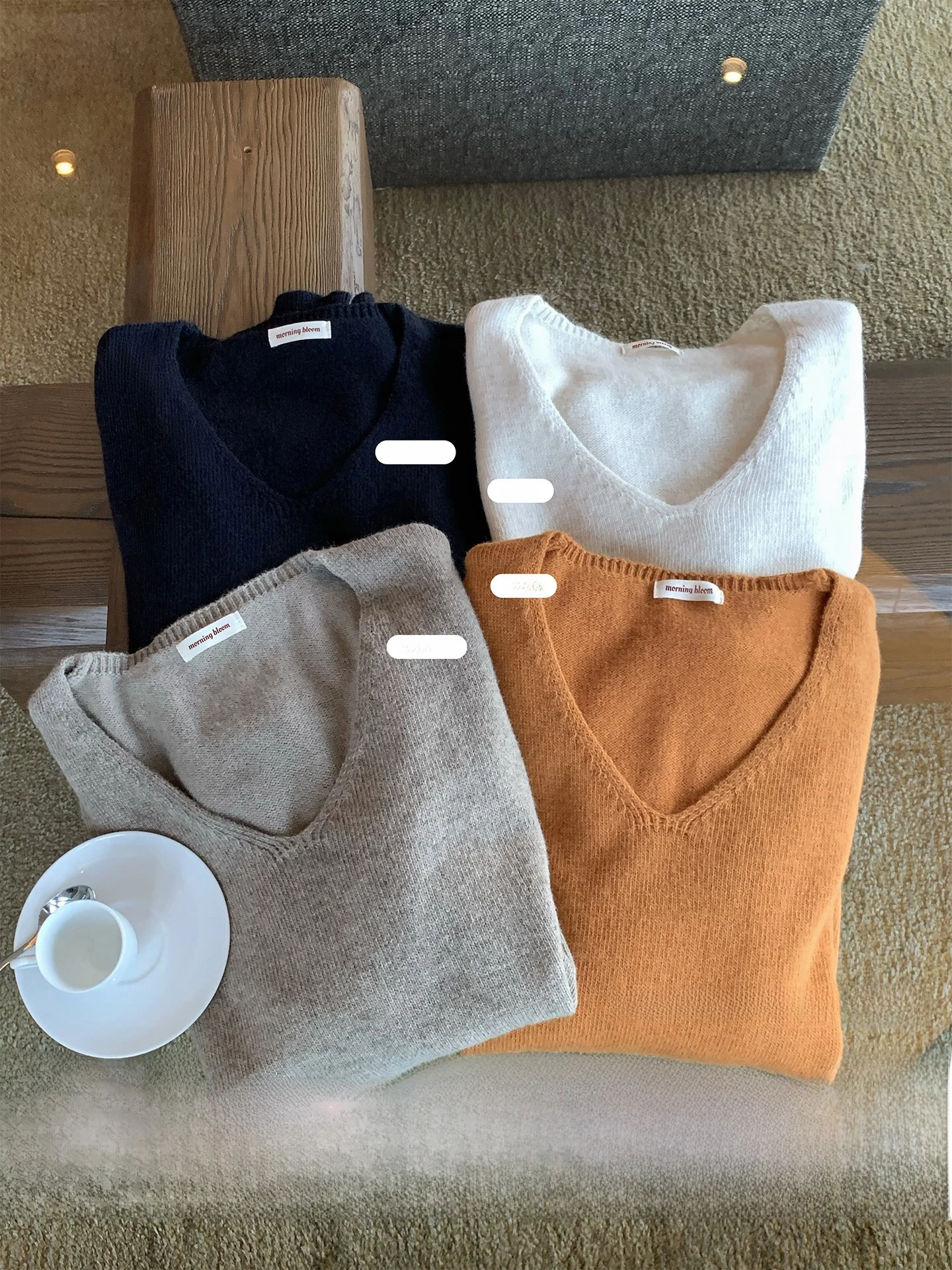 

Morning Bloom Women's V-ne Knitwear Loose Casual Long Sve Base irt Soft Comfortable Commute Sle Autumn Winter Sweater