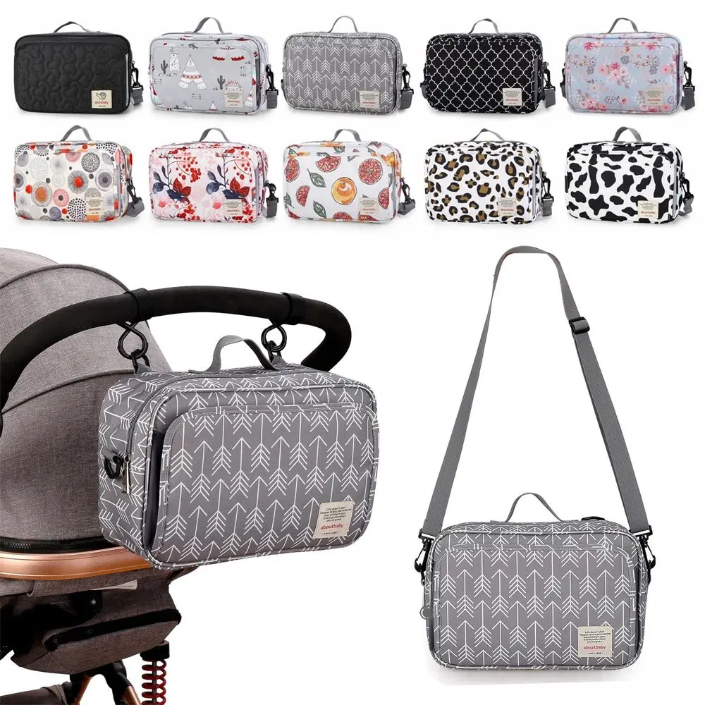 

Полиэстеровая сумка для детской коляски, большая вместительная сумка с несколькими карманами, подвесная сумка для хранения вещей, портативный водонепроницаемый органайзер для коляски