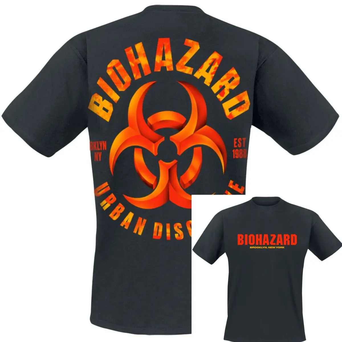 Urban Discipline Biohazard Band T-Shirt 100% Cotton Graphic Tee Men Women Summer Streetwear Top