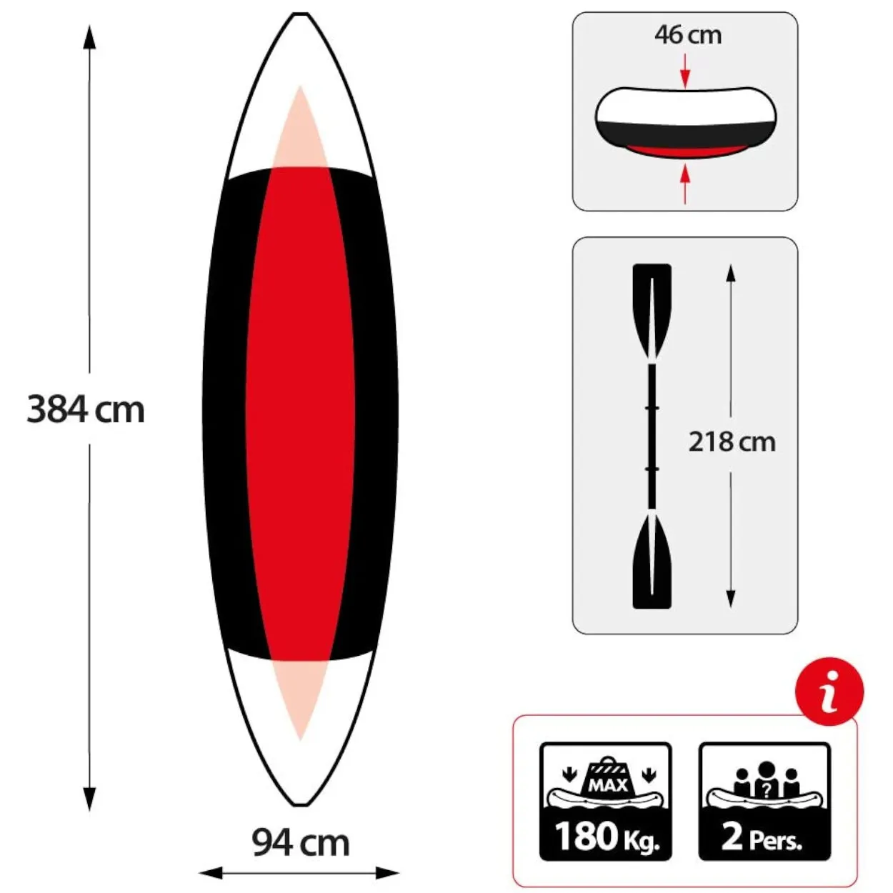 Intex 68309 Excursion Pro 2 Inflatable Rowing Boat Set Kayak Canoe For Fishing