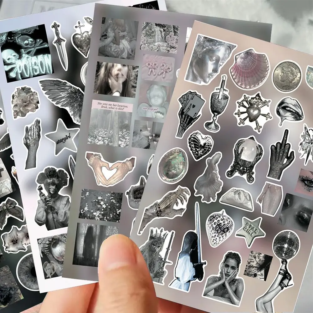

8sheet Y2K Dark Gothic Dreamcore Collage Retro Atmosphere Die-cut Stickers DIY Journal Materials Diary Junk Journal Stationery
