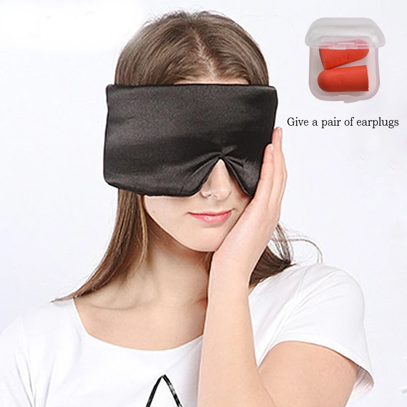 3D Satin Fabric Cover Soft Eyeshade Home Sleeping Eye Mask Office Eyepatch Bandage Relieve Fatigue Sleep Travel Blindfold