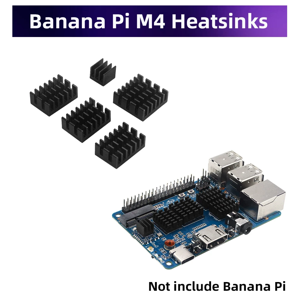 Banana Pi M4 Aluminum Heat Sink CPU RAM Passive Cooling Heatsinks for Banana Pi BPI-M4