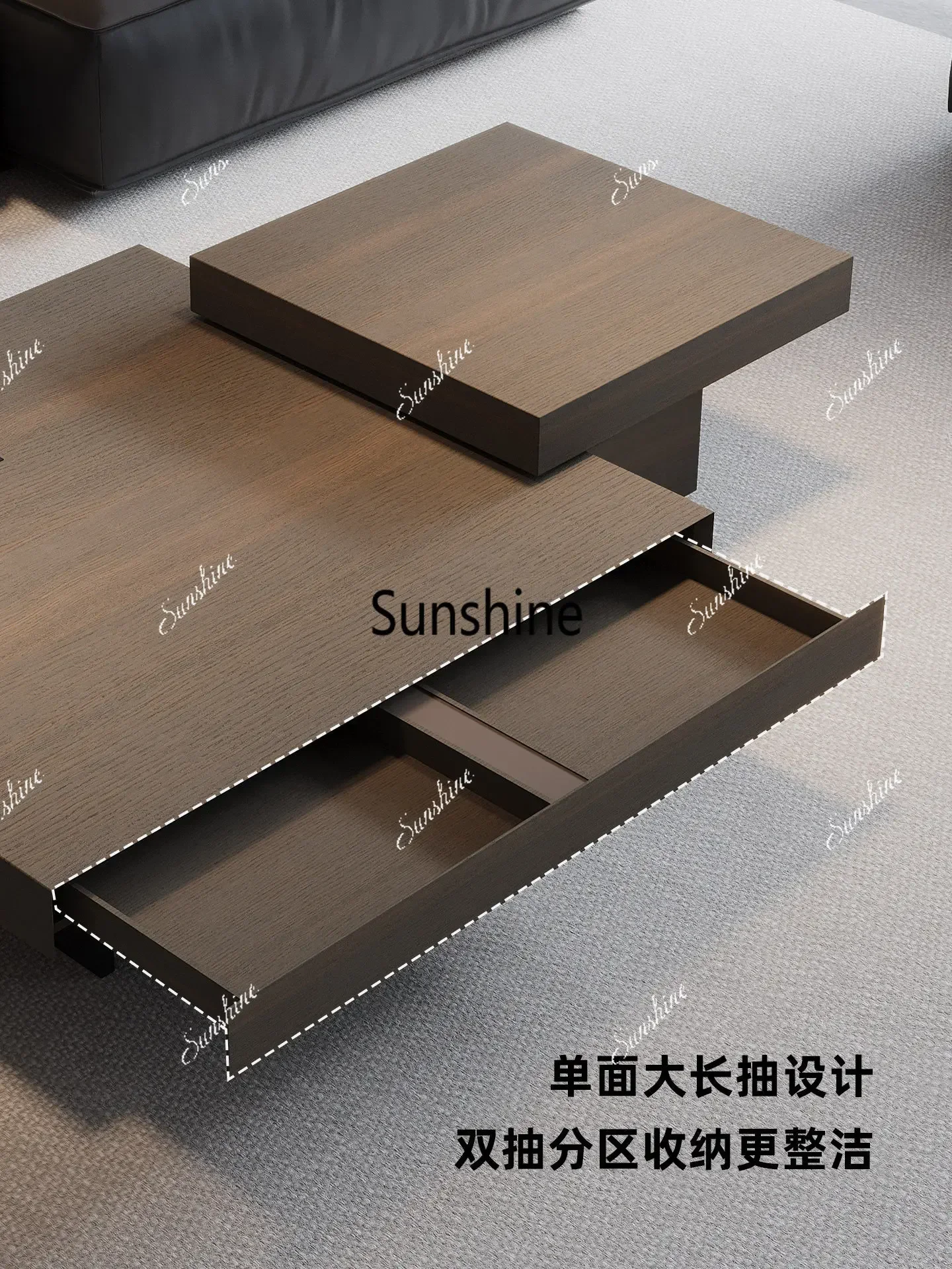 Combination solid wood living room home modern simple light luxury with drawer coffee tableT*
