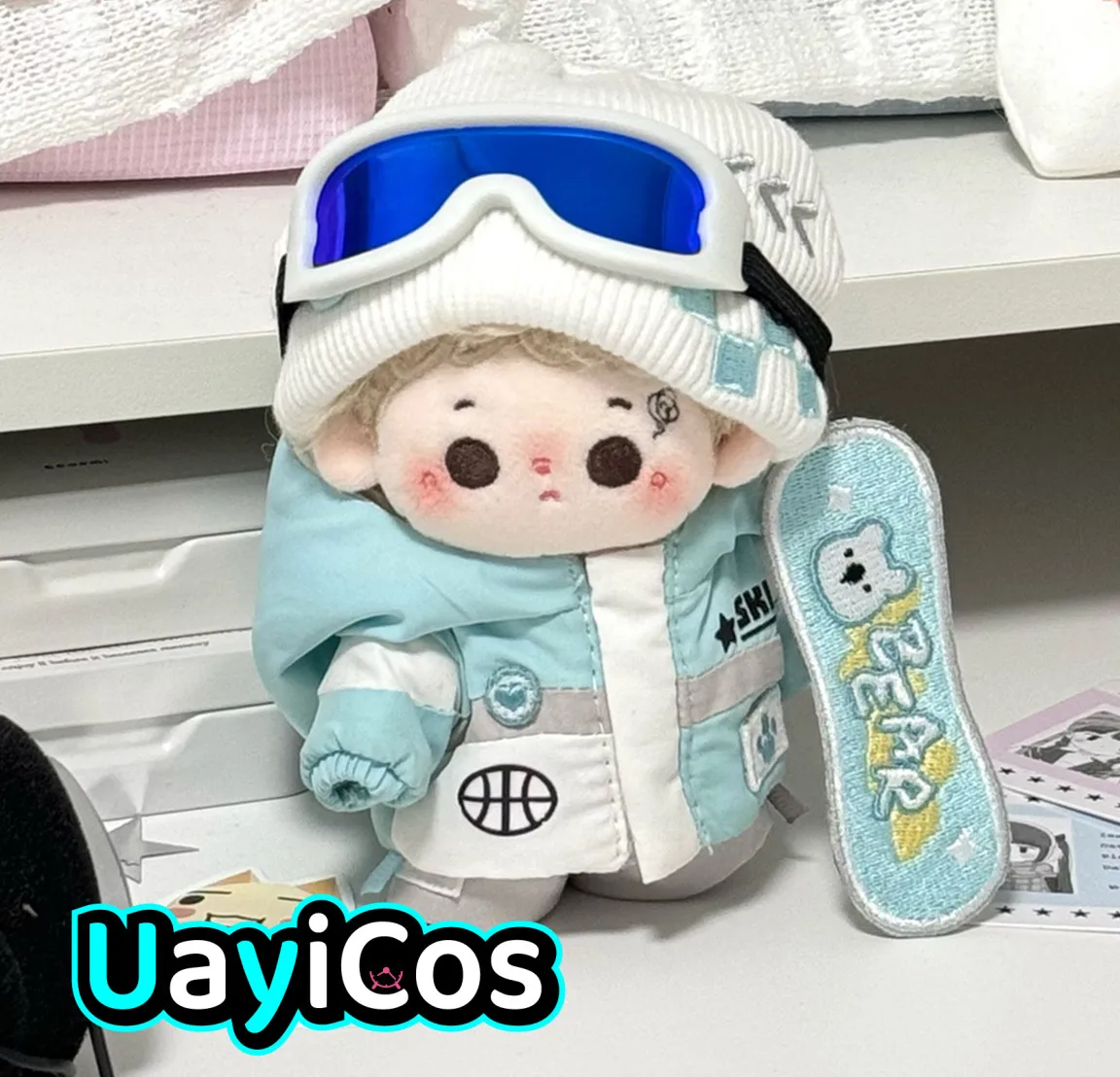 10cm 15cm 20cm Doll Skiing Clothes Ski Board Goggles Fashion Hat Suit Stuffed Plushies Plush Doll Accessories Anime Toy Kids