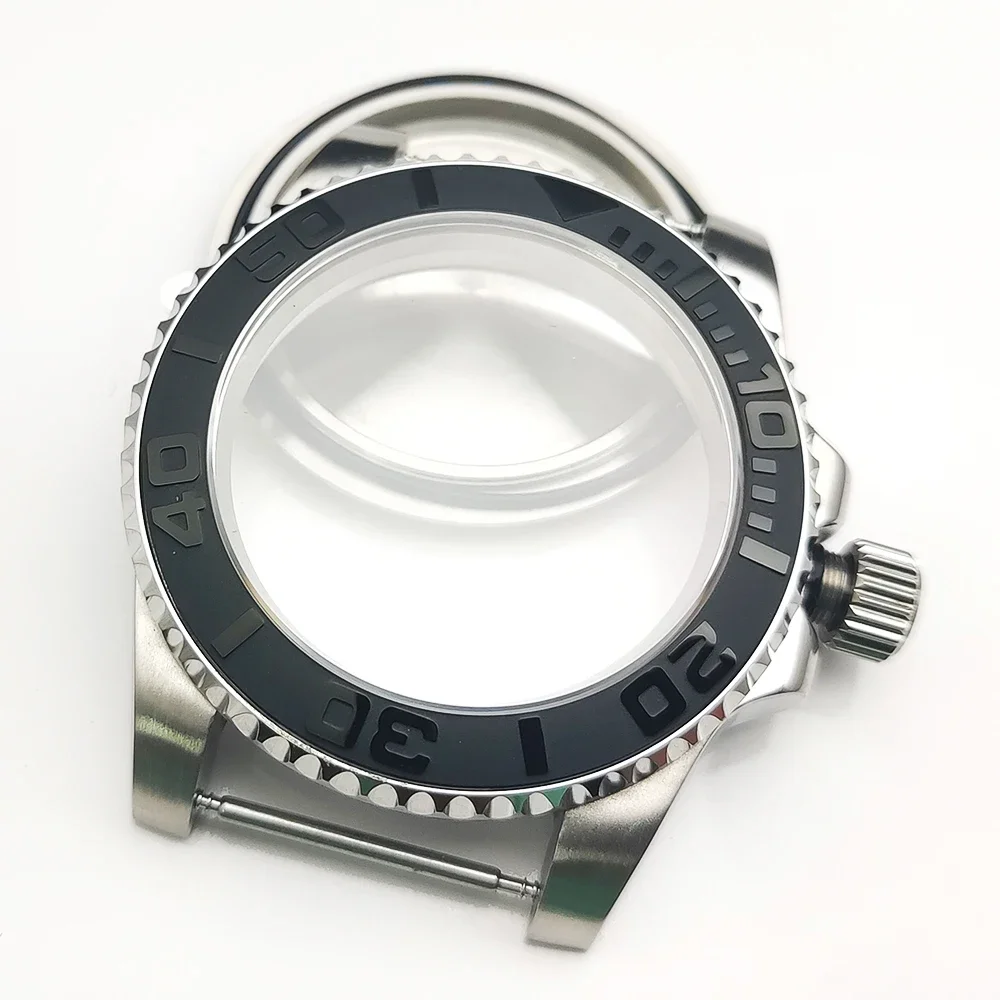 40MM Watch Case Stainless Steel Sapphire Crystal Watch Modification Accessories for NH35/ NH36/ 4R35 Movement SUB GMT Yacht Case