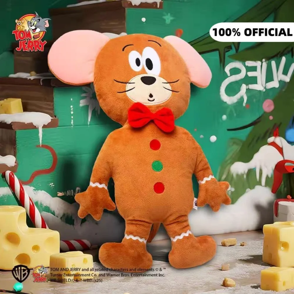 

Genuine Anime Tom And Jerry 50Cm Plush Doll Kawaii Cartoon Gingerbread Jerry Mouse Girls Bedroom Dolls Pillow Christmas Present