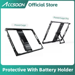 ACCSOON iPad PowerCage Protective With Battery Holder Keep Charged Adjustable Compatible Tabletop Shooting Use with Seemo pro