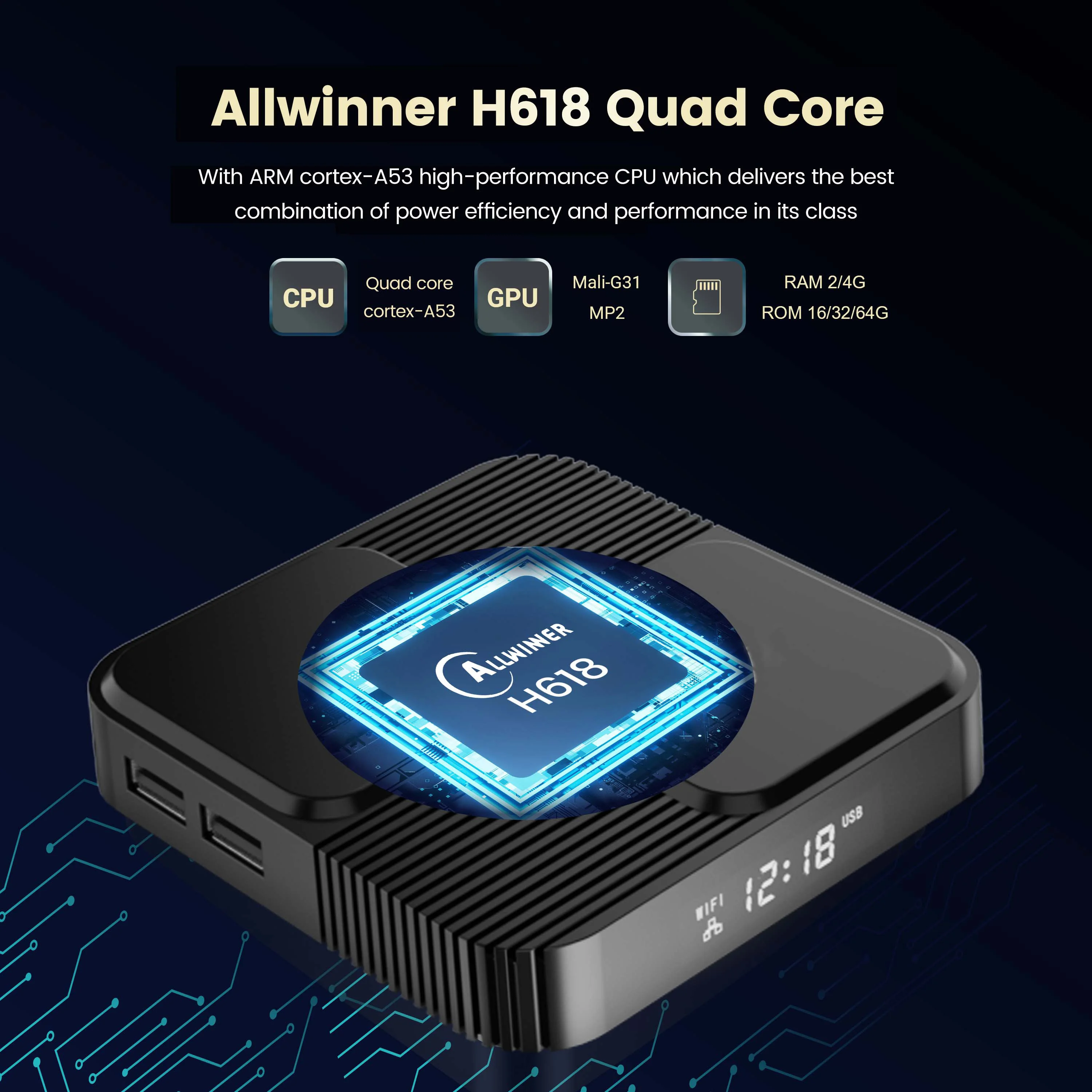 G96max H618 Android Smart TV Box Allwinner H618 Quad Core 64GB 4GB Android 12 Bluetooth 5,0 2,4G 5G 6K HD Media Player Streaming