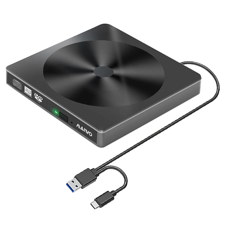 

MAIWO K523 Burner Drive Dual Interface USB 3.0 Ultra-Thin Built-in External CD/VCD/DVD Read-Write Player Optical Drive Box