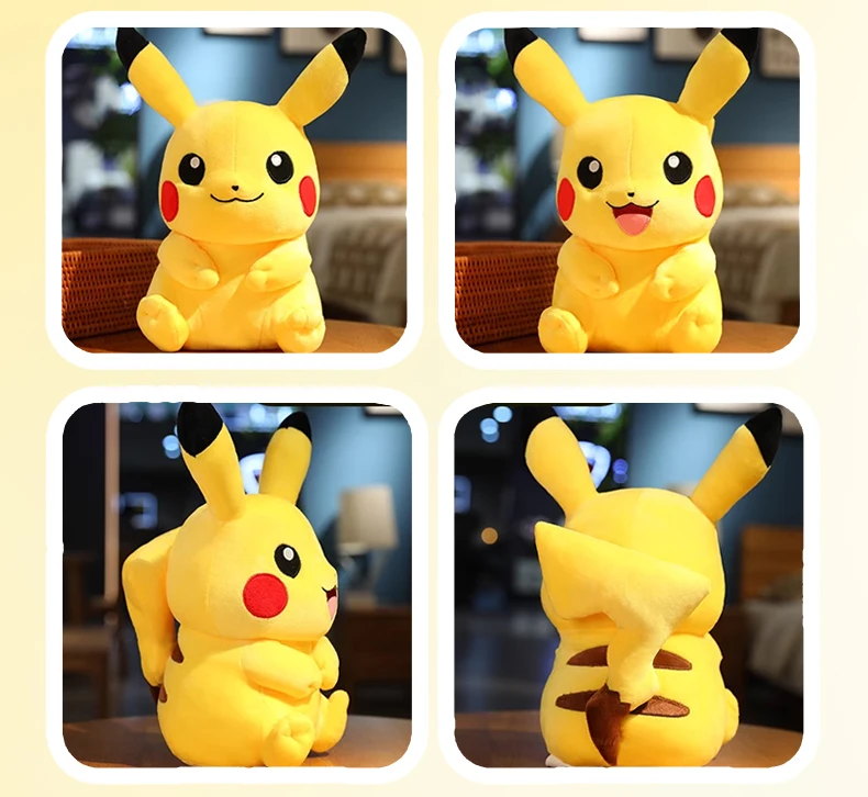 Pokemon Kawaii Pikachu Niedliche Stofftiere Hochwertiges Anime-Wurfkissen Geburtstag Weihnachtsgeschenk für Kinder Freunde Jungen Mädchen – Detail 6