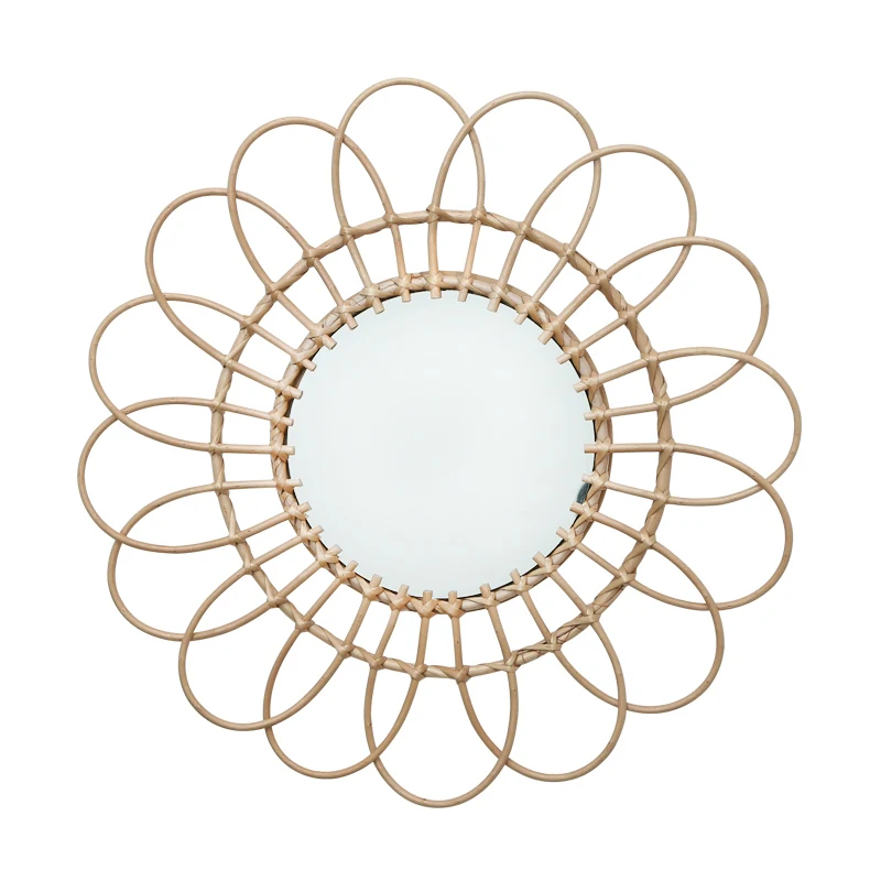 Handicraft Macrame Decorative Mirrors Nordic Princess Desk Round Decorative Mirrors Retro Makeup Dekoracyjne Lustra Room Decor