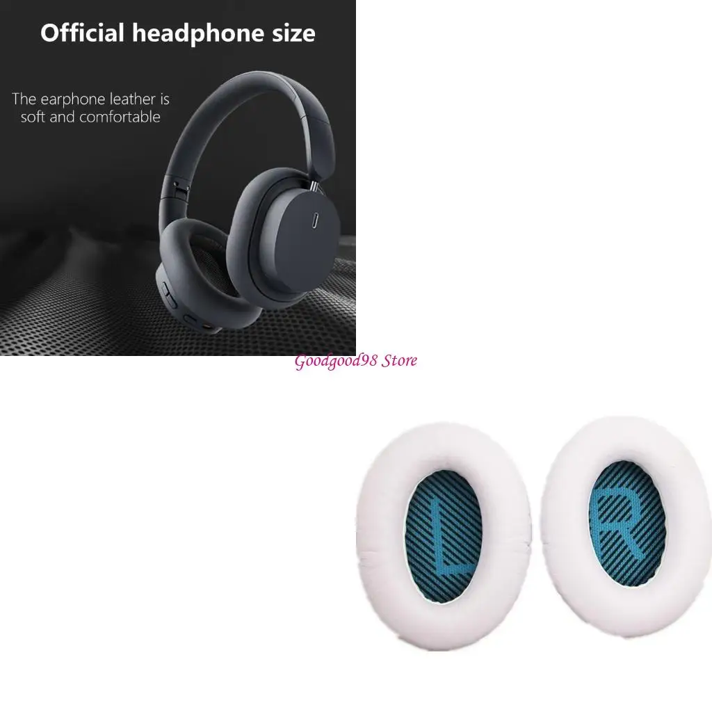 

Replacement Earpads Cushions for QC35 QC2 qc25 qc15 Headphones Soft Leather W8EC