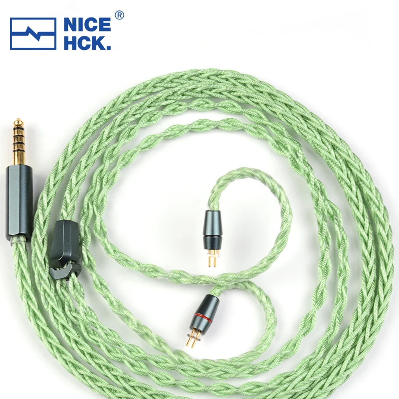 Imagem -03 - Nicehck Greenmood Fio Exclusivo Multi-material Combinação Fone de Ouvido Cabo de Áudio 4.4 mm 2pin para 4u Himalaya Yume Elixir A5000