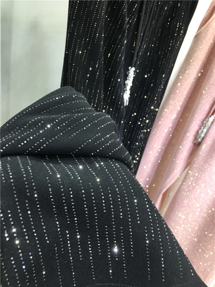 Fleece-Lined Thickened Straight-Leg Pants for Women Rhinestones Versatile Pants with Elastic Waist for Autumn and Winter