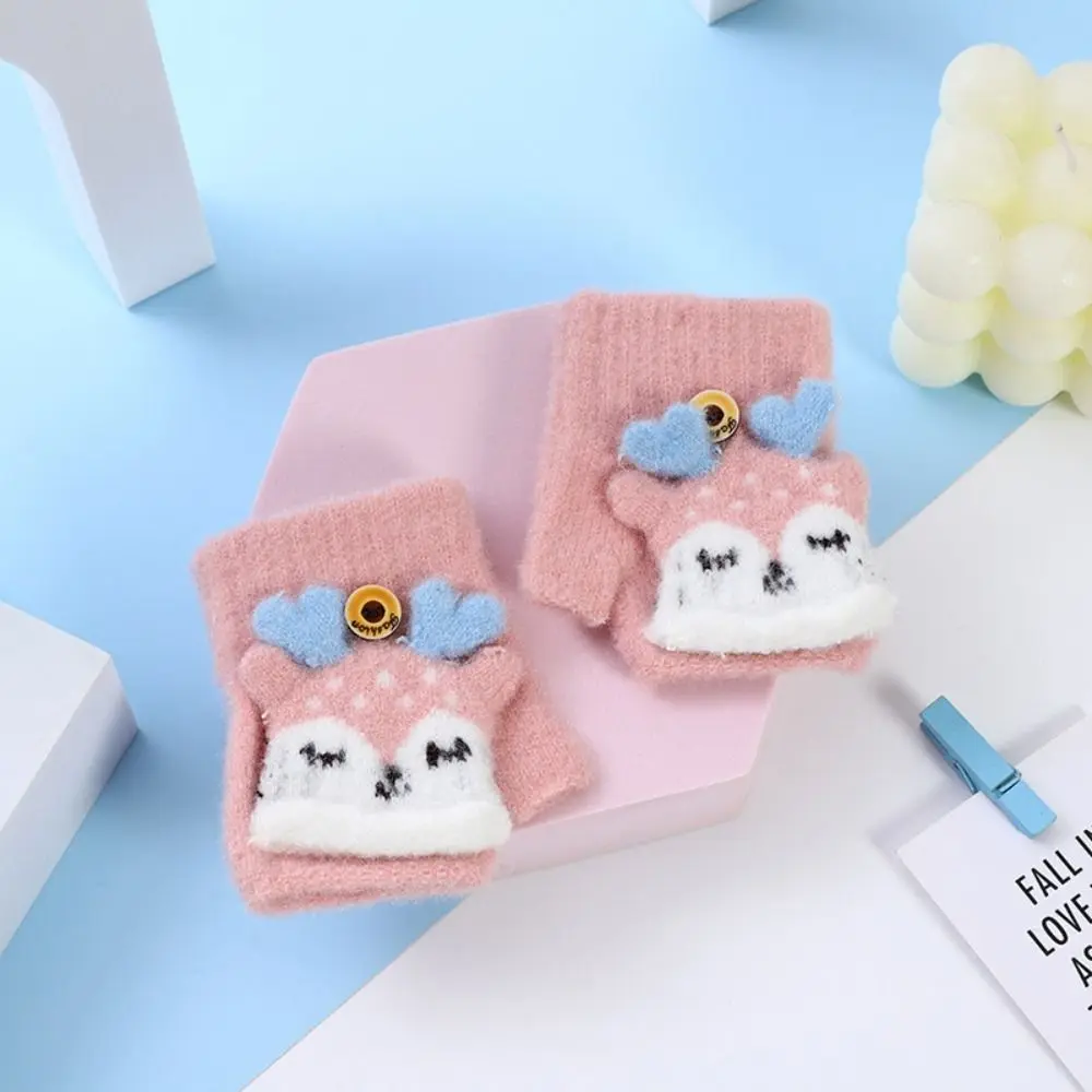 

Cartoon Knitted Gloves Thick Fingerless Knitting Mittens Fingerless gloves Boys Girls