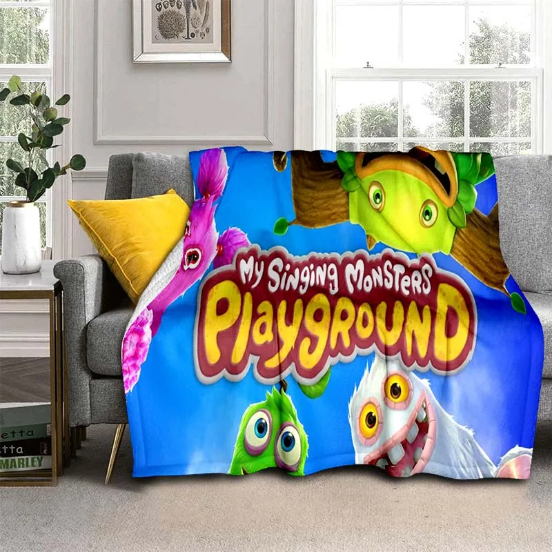 Cartoon Game M-My Singing Monsters-s Printed Plush Blanket Adult and Children's Gift Warm Sofa Bed Decoration Portable Blanket