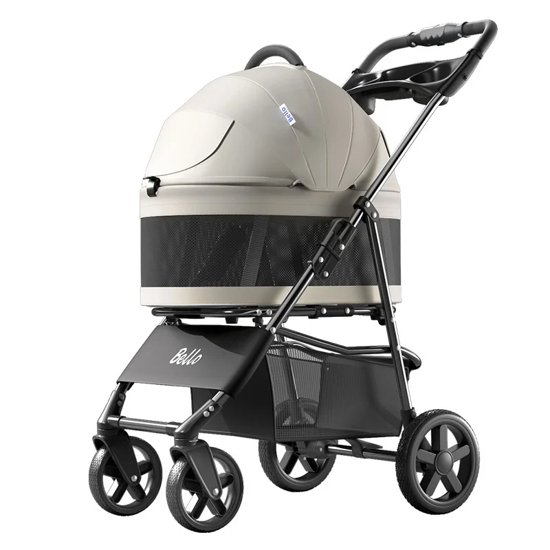 

Light Weight 4-Wheel Portable Folding Pet Stroller Separable One-Click Collapse Breathable Travel Outdoor Design for Cat or Dog
