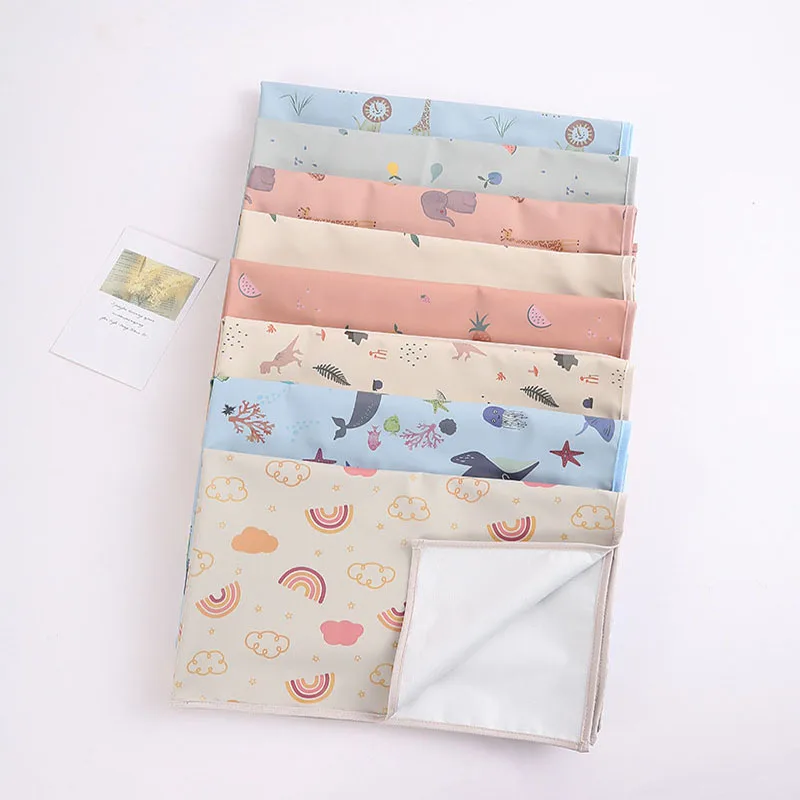 Baby Diaper Mat Soft PU Waterproof Leak Proof Washable Newborn Urine Pad Changing Pad Liners Reusable Picnic Travel Mats