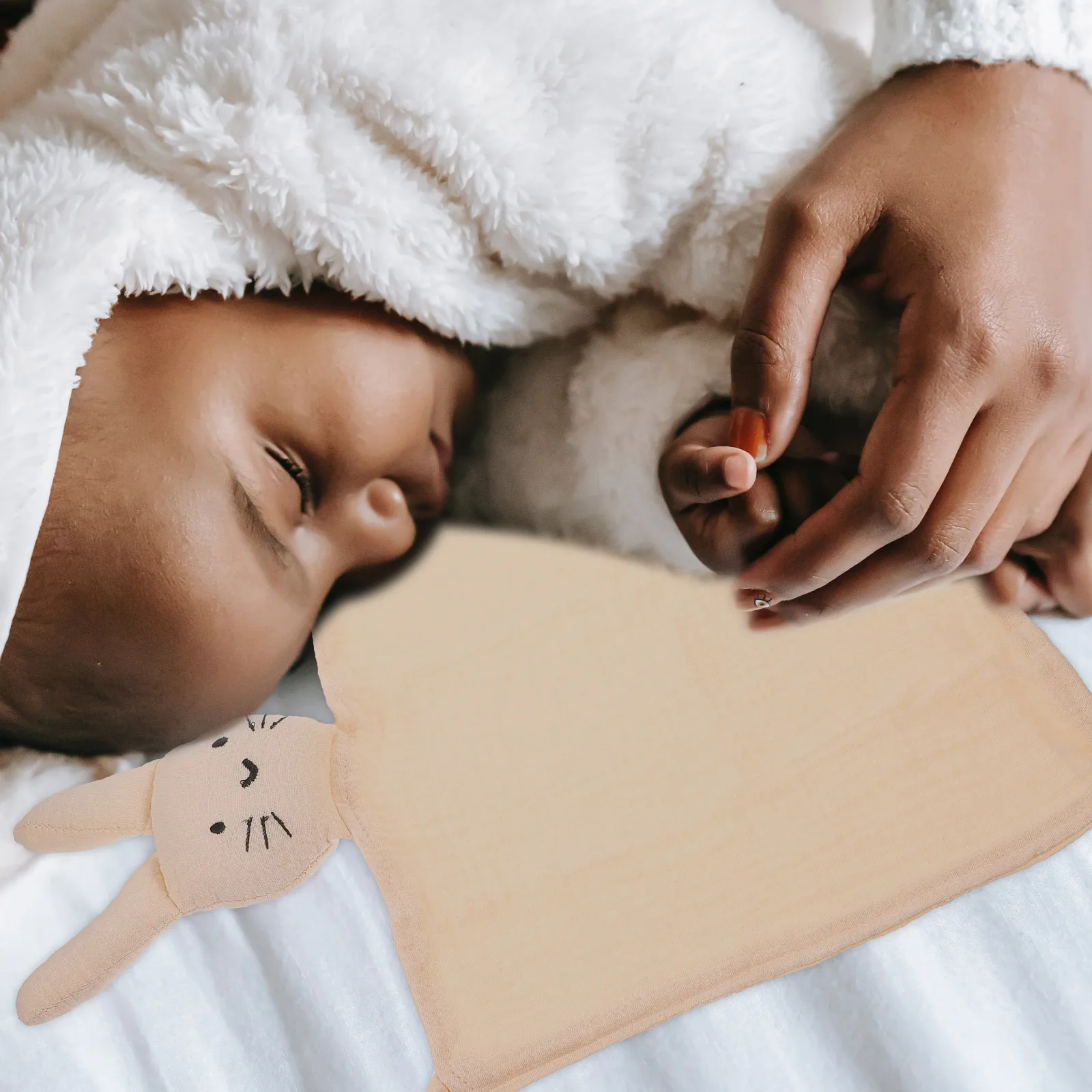 

Cute Cat Blanket Soothing Towel Baby Essentials Toddler Snuggle Khaki Cotton Gauze Kids Saliva Cloth Soft Comfort Small Blanket