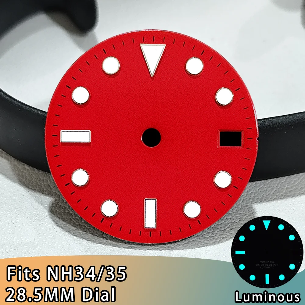 Customized Logo Dial For NH35 SUB Watch Dials 28.5mm Dials BGW9 Blue Luminous Single Calendar Multi-color Watches NH34 Dials