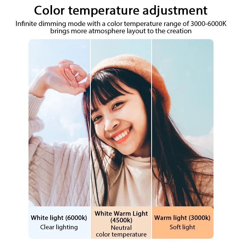 8 inch Photography Lighting Dimmable Panel Fill Lamp LED Video Light Photo Studio Selfie Light Live Stream Lamp 4 Color Lighting