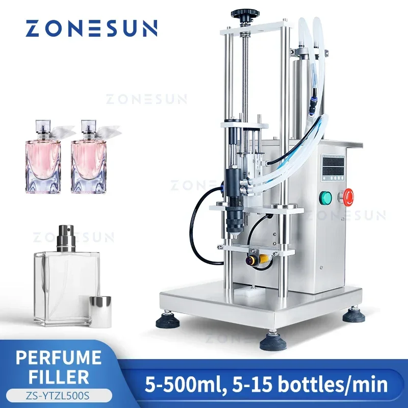 ZONESUN ZS-YTZL500S Vacuum Perfume Filling Machine 5-500ml Liquid Bottle Filler Cologne Fragrance Scent Vial Beverage