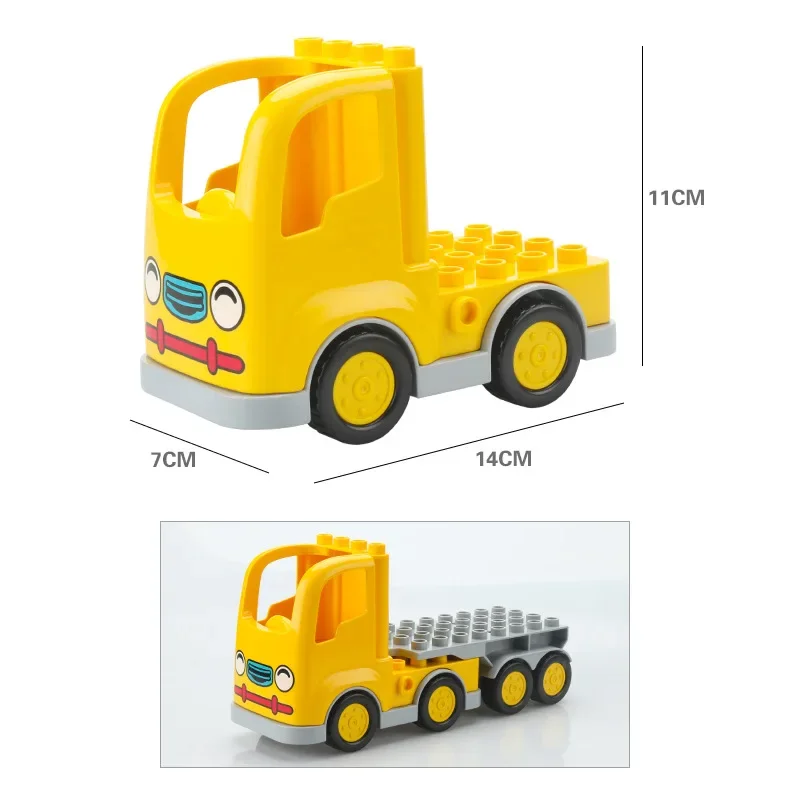 Compatible Big Building Blocks Transportation Bus Train Princess Car Accessories Large Bricks Kids Assembly Toys Party Gifts