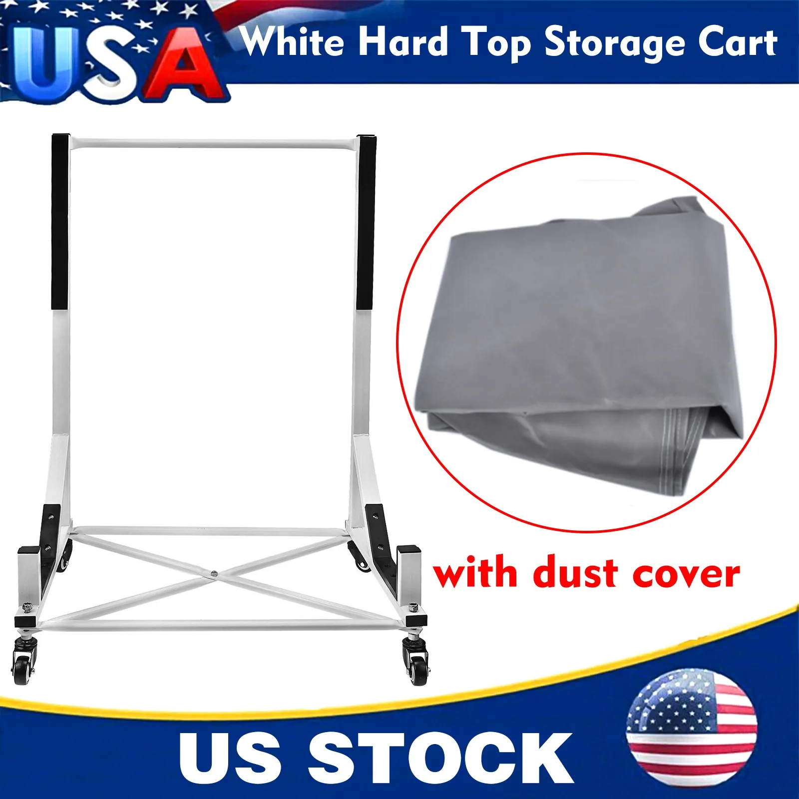 AP02 White HARDTOP STORAGE CART+COVER Hard Tops for Chevrolet Corvette Mercedes-Benz