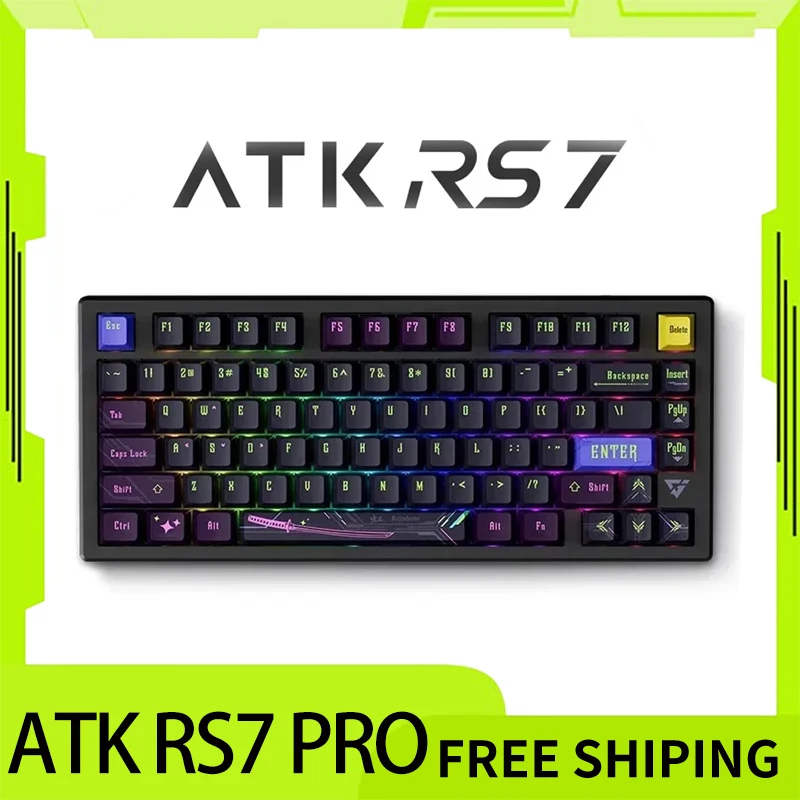 Vgn Atk Rs7pro Keyboard Magnetic switch Aluminium Alloy 8000hz 75% Wired RGB Custom Hot Swap Game Keyboards For Win/Mac Desktop