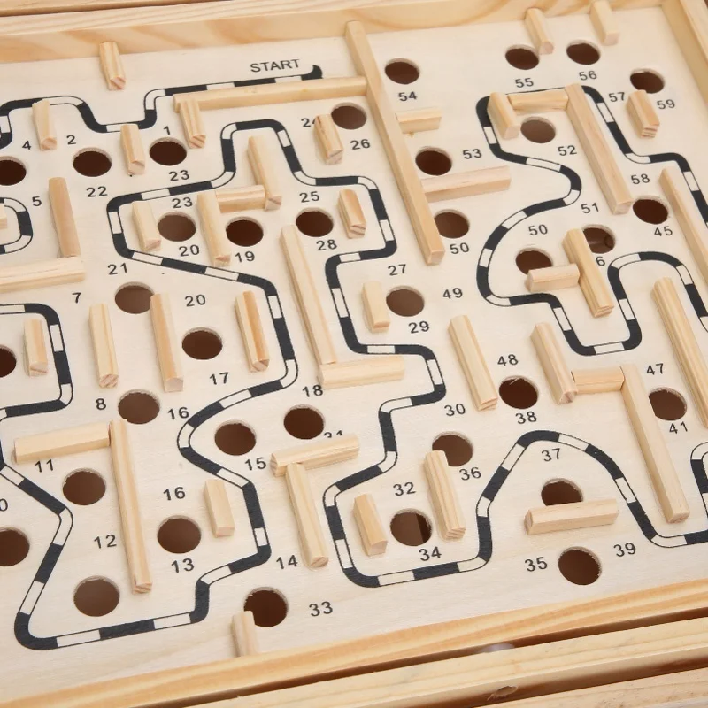 Wooden Ball Game Maze Educational Enhances CoordinationLabyrinth Puzzle Toy For Adults Kids