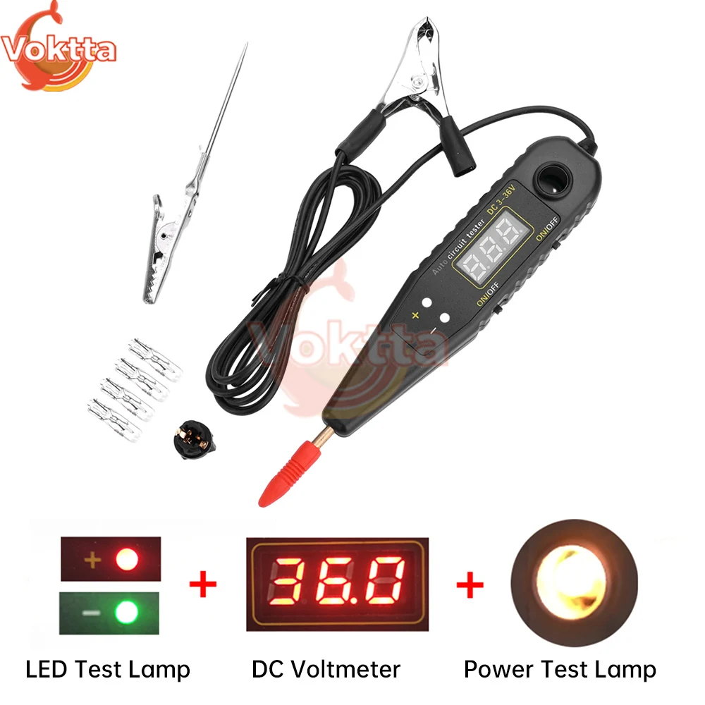 Circuito de Tensão Tester Pen Caneta Elétrica Automotiva Display Led Power Probe Voltage Detector Reparação Automóvel Ferramenta de Diagnóstico dc 336v