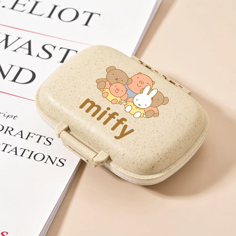 Kawaii Miffys Medicine Box Kids Outdoor Cute Pill Case Girls Boy Portable Mini Drug Organizer Container Children Candy Boxs Gift view 2