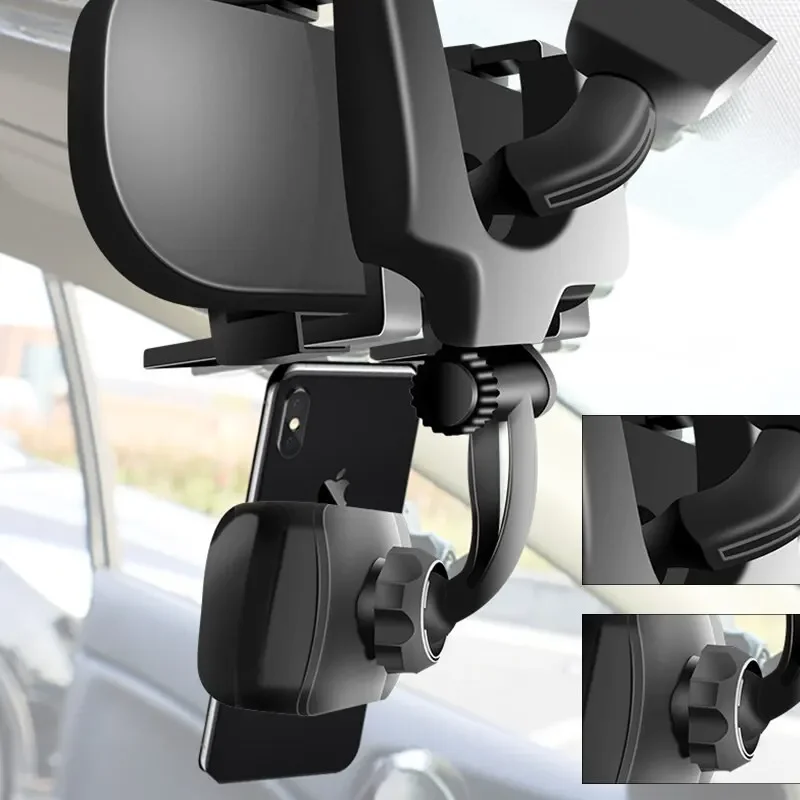 360° Rotating Waterproof Phone Holder - Durable ABS Car/Shower/Wall Mount, Hands-Free Safe Viewing for Driving & Bathroom