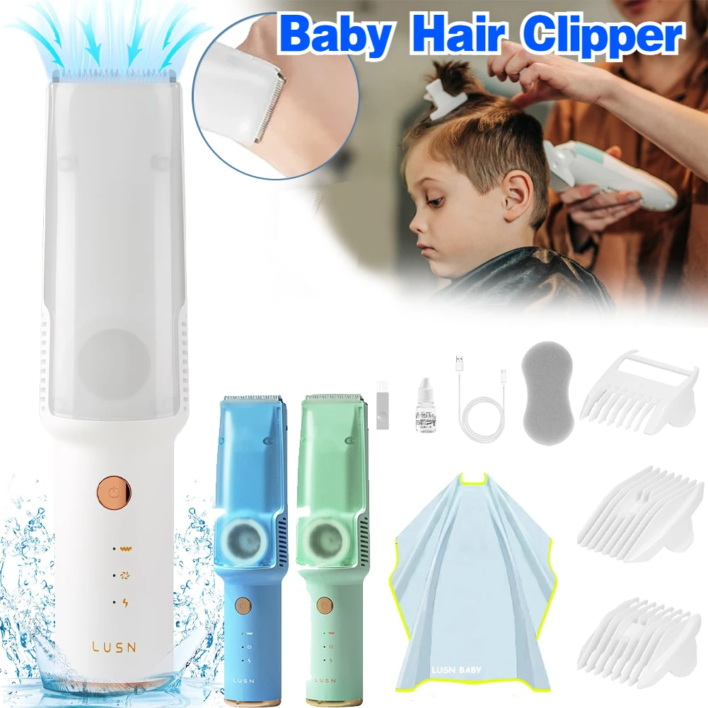 

Baby Hair Clipper with Vacuum,Kids Hair Clippers Kit with 3 Guide Combs,IPX7 Waterproof,Cordless Use for Baby Children Infant