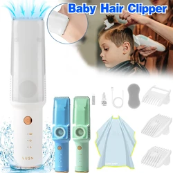 Baby Hair Clipper with Vacuum,Kids Hair Clippers Kit with 3 Guide Combs,IPX7 Waterproof,Cordless Use for Baby Children Infant