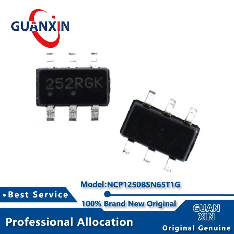 

100% New electrónica NCP1250BSN65T1G TSOP-6 Marking 252 NCP1250