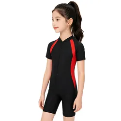 Kids Boys Girls Wetsuit Children Diving Suits Swimwear Girls One Piece Short Sleeve Surfing Swimsuits Girl Bathing Suit Wetsuits