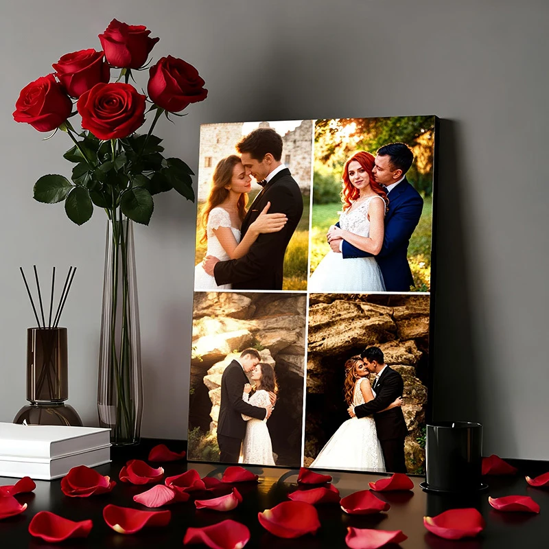Customized canvas oil paintings based on your photos, without frames. Wedding/birthday posters, wall decorations, ornaments,