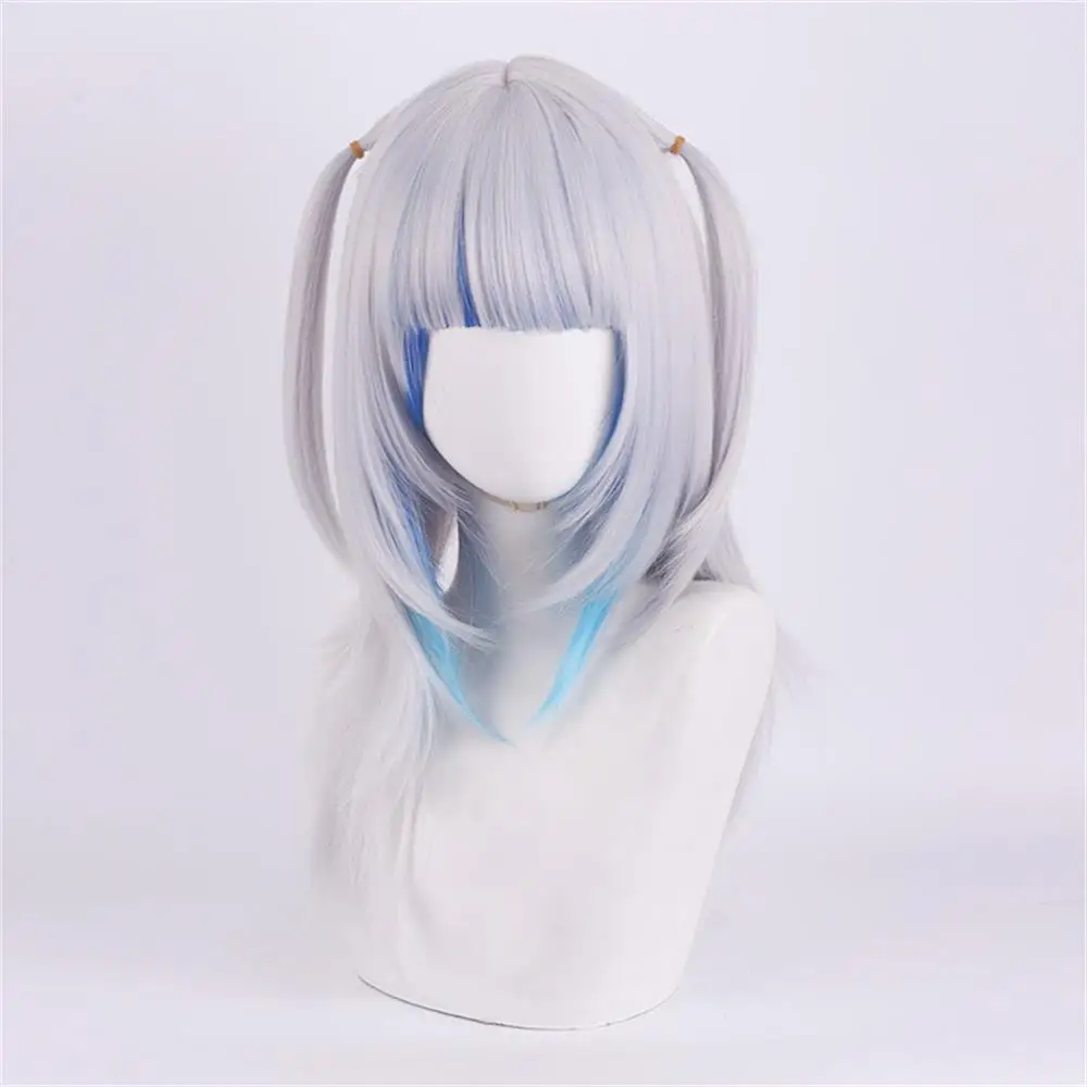 

Синтетический парик для косплея Holo Live Ga Wr Gu Ra Shark Virtual Idol Короткие сине-белые волосы с градиентом Хэллоуин Вечеринка Аниме Игра