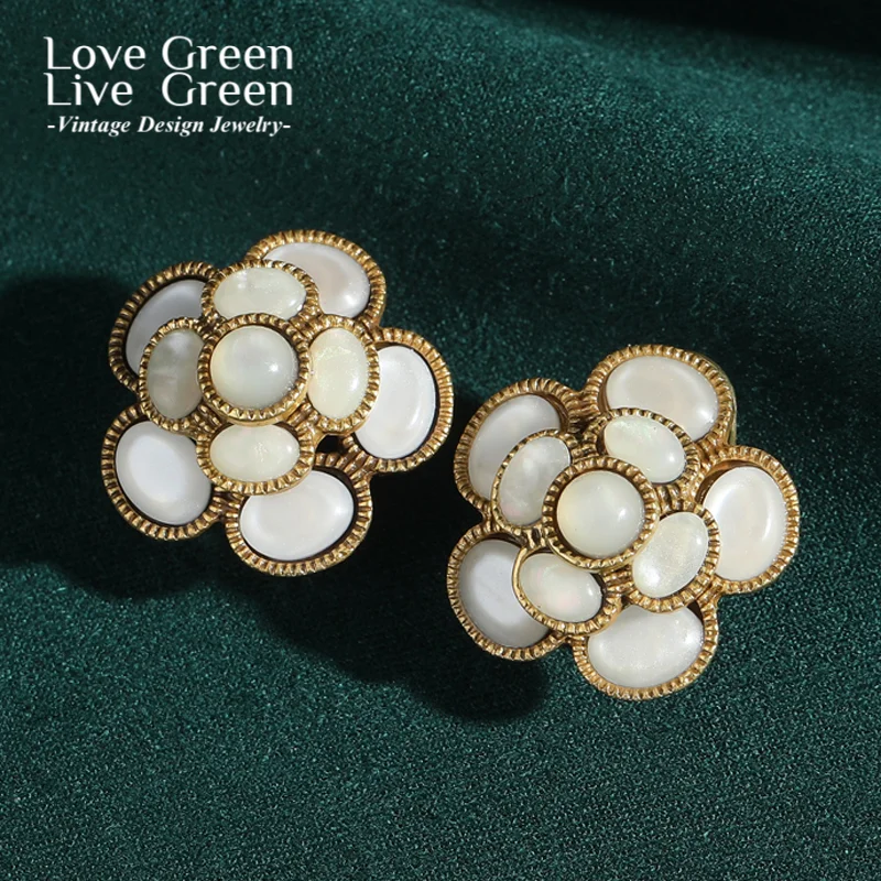 

Vintage White Moonstone Rose Flower Earrings Stud Woman Gold Color Elegant Retro Designer Gift Daily Party Wedding 2025 Trends