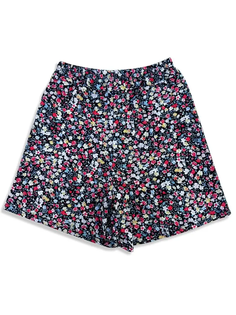 Floral High Waist Half Length Short Skirt Loose Covering A-Line Summer Casual Waist to Knee Girls Women's Skirt