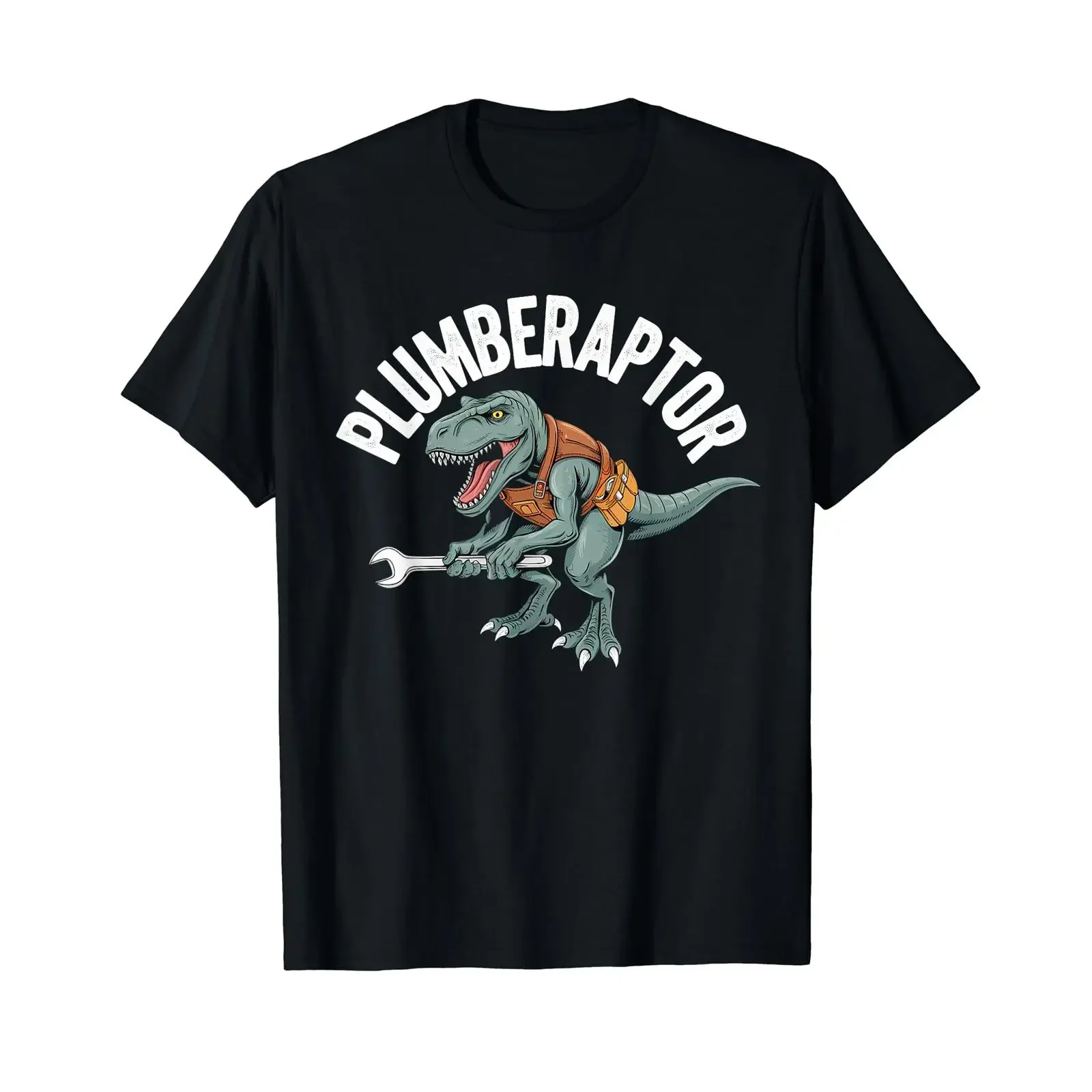 Plumbing Dinosaur T Rex Pipe Wrench Dino Funny Plumber Affordable Shirt vintage Washed Comfortable homme Soft Slightly