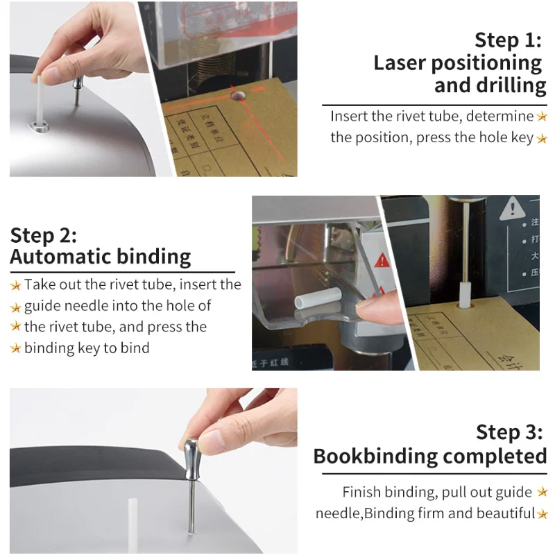 

Fast Automatic Book Binding Machine with Overheat Protection Thickness 50mm 500/A4 Paper File Binding Electric Power